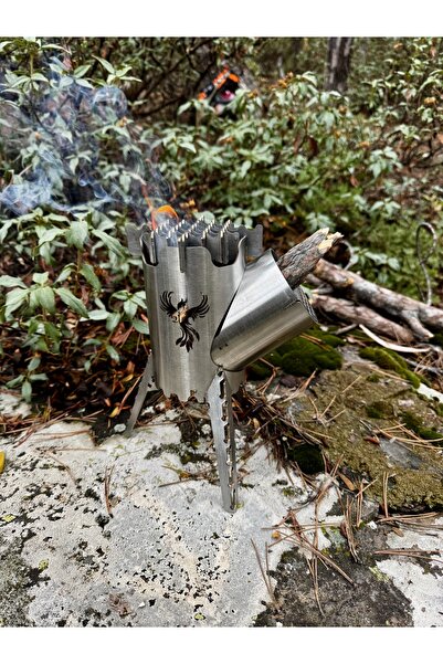 Ayme Outdoorium Paslanmaz Çelik Kamp Ocağı | Modüler ve Taşınabilir Odun Soba...