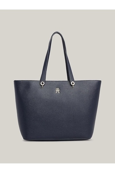 Tommy Hilfiger Kožená přihrádka na karty s dámským logem Denní použití tmavě modrá taška přes rameno AW0AW15178-DW6