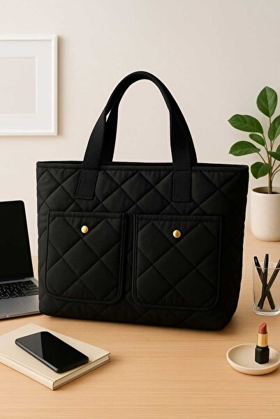 Sofia حقيبة ماسنجر نسائية يومية من القماش الأسود المنفوش مبطنة