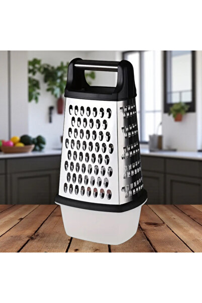 NaviRa Home Stainless Steel 4-Sided Multifunctional Grater with Removable Bowl (Slicer)