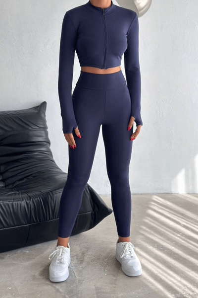 SEVENLINE Női bordás, magas derekú, cipzáras búvársportoló dupla szett