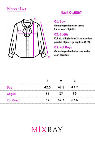 Mixray 4177 Women's Short Body Blouse Beige