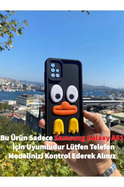GtTech Samsung Galaxy A51 Uyumlu Krono 3D Figürlü Darbe Korumalı Silikon Kılı...