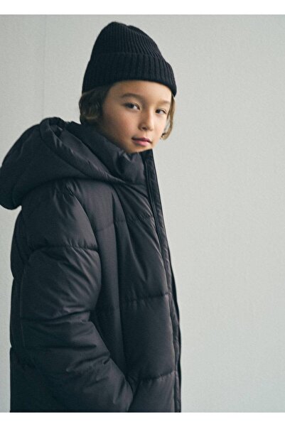 MANGO Kids Kapitone astarlı kapüşonlu palto