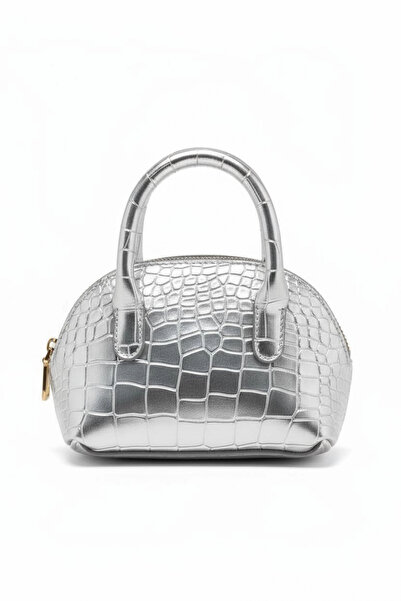 Glemix Sapphire Silver Crocodile Mini Women's Hand and Shoulder Bag