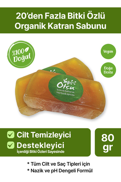 otcu %100 Doğal Otçu Katran Sabunu 20’den Fazla Bitki Özlü