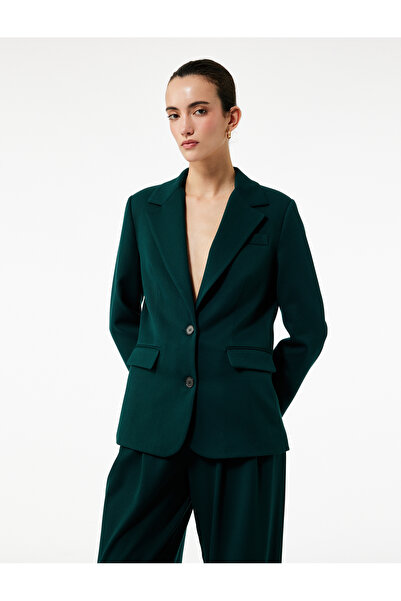 Koton Cepli Düğmeli Kruvaze Uzun Kollu Gabardin Kumaş Blazer Ceket