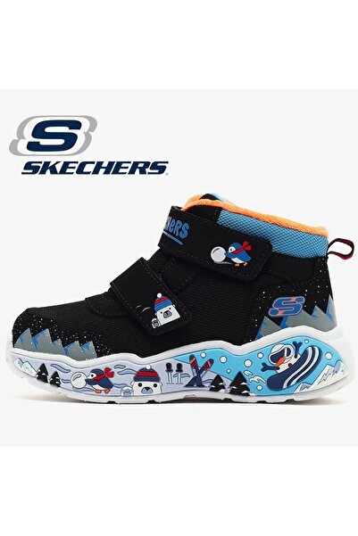 SKECHERS Play Scene Frosty Pals 407319N Ortopedik Bebek Çocuk Bot SİYAH