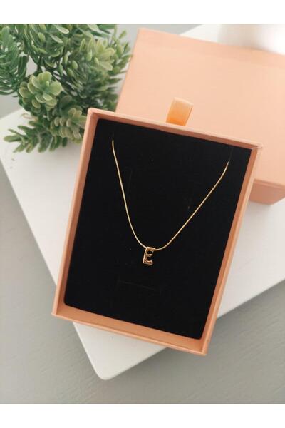 LUCKY ACCESSORIES Çelik Zincir Altın Kaplama Minimal Zarif Harf Kolye Ö Harfi