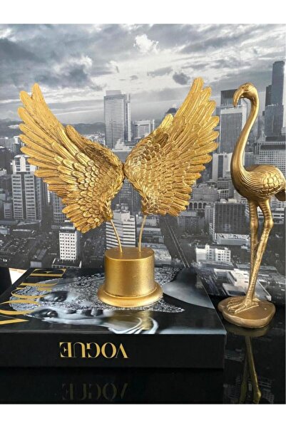SahraConcept Dekoratif Melek Kanadı Biblo Gold Renk