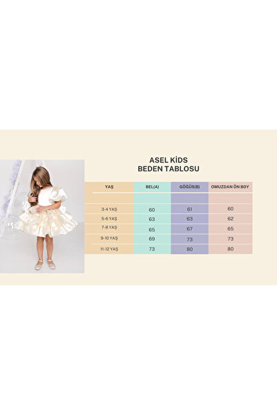 Asel Kids Kız Çocuk Saten Abiye Elbise