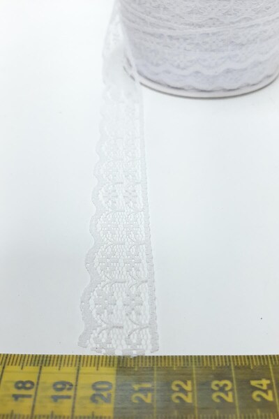 Hobigram Types of Lace White Floral Patterned Lace 10 Yards – Lace, Stylish Design, Women's Accessory