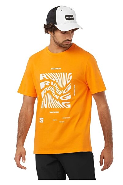Salomon LC2218800 Tricou Running Graphic SS Tee Tricou bărbați PORTOCALIU