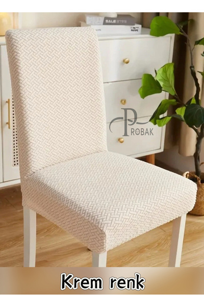 probak Sandalye Kılıfı, Sandalye Örtüsü, Lastikli,likralı Yıkanabılır 6Adet  sandalye örtüsü