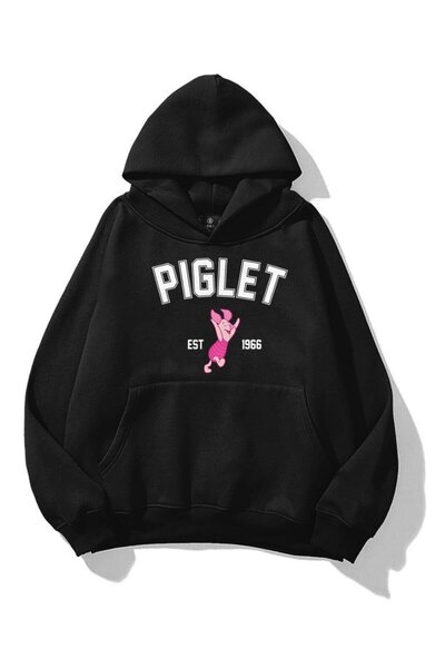 Trendiz Unisex Piglet Siyah Sweatshirt