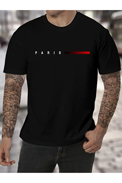 HOFFNUNG Unisex Paris Printed Crew Neck Oversize T-Shirt