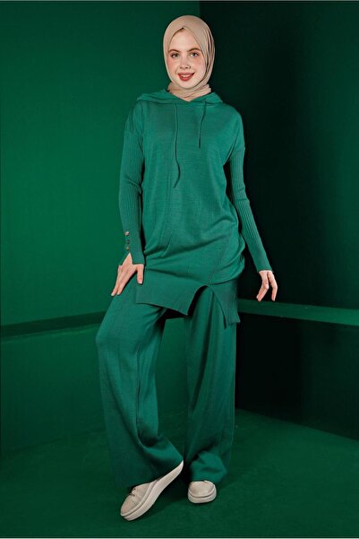 Alvina DOUBLE PANT WITH SLIT DETAILKnitwear Suit 43213