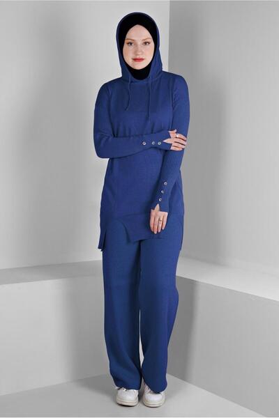 Alvina Двоколірні штани з розрізом. Трикотажний комплект 43213