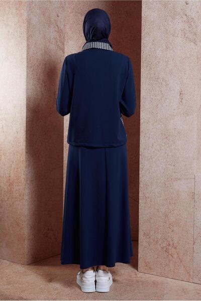 Alvina 44184 Model Houndstooth Patterned Skirt Set