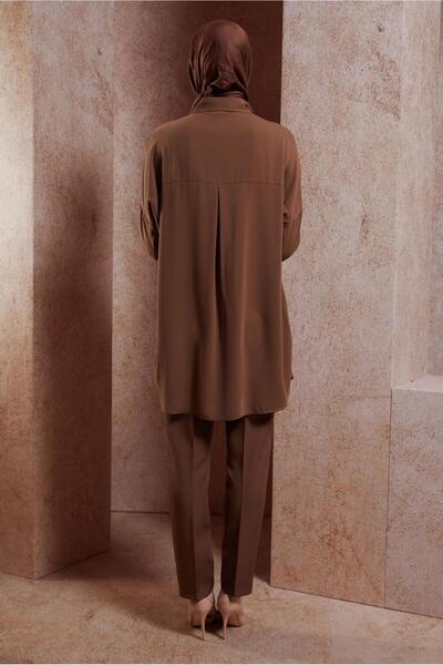 Alvina 44468-1 Model Hijab Tunic - Stone Detailed