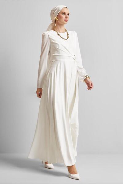 Alvina Belted Satin Dress 45527