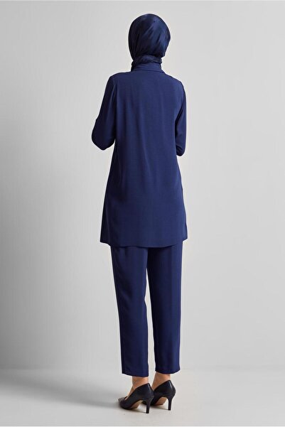 Alvina Shirt Collar Pants Suit 45348