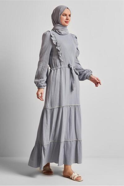 Alvina Firfir Detail Muslin Dress 45559