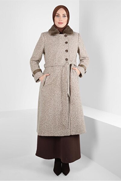 Alvina YAKA DETAYLI KUŞAKLI KABAN 90446