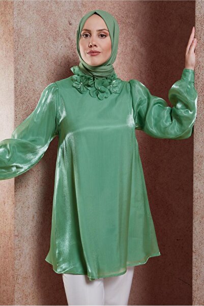 Alvina Flower Detailed Three-Dimensional Tunic - 44568