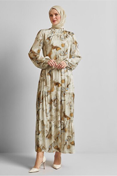 Alvina Patterned Satin Dress 45511