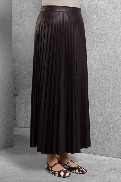 Alvina PİLİSELİ SUNİ DERİ ETEK 60634