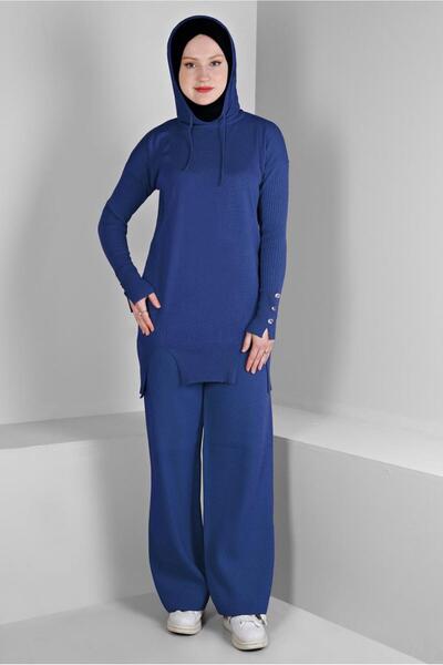 Alvina Двоколірні штани з розрізом. Трикотажний комплект 43213