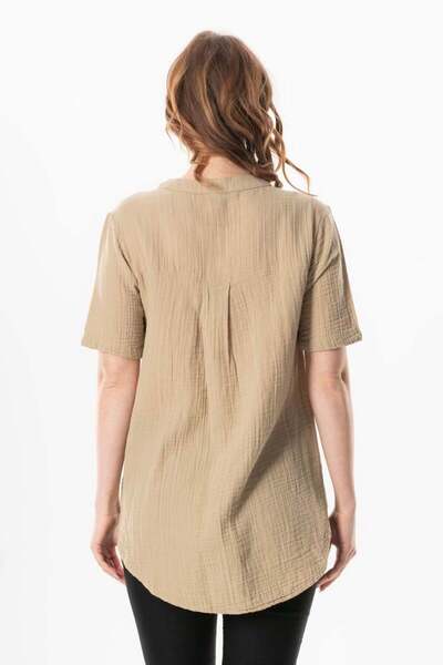 Eliş Şile Bezi Short Sleeve V-Neck Blouse Vzn Summer Blouse