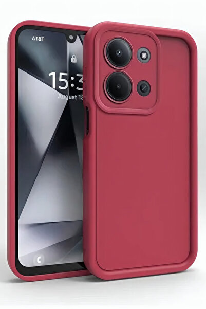 Fibaks Redmi 15C Uyumlu Kılıf Kamera Korumalı Yumuşak Dokulu Darbe Emici Bordo Silikon Kapak