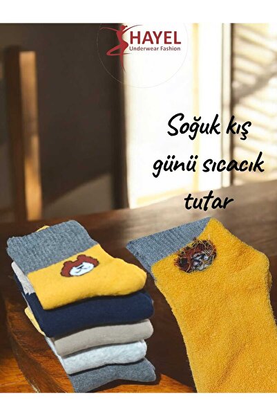 HAYEL 5 чифта многоцветни унисекс момичешки и момчешки детски зимни кърпички за крака Термо чорапи от памук