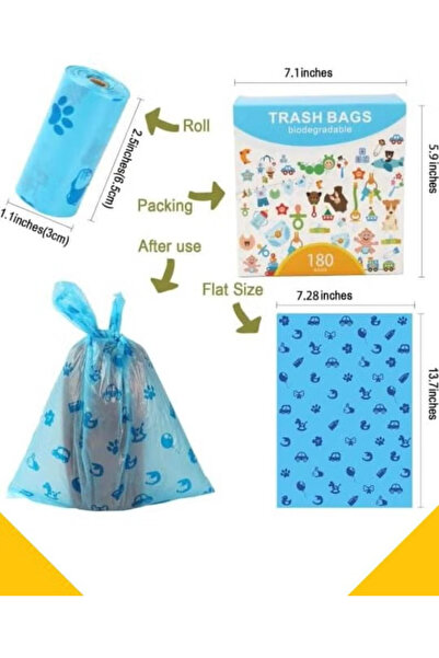 Generic 180 Count Disposable Scented Diaper Bag Refills, Biodegradable Baby Diaper Bag,