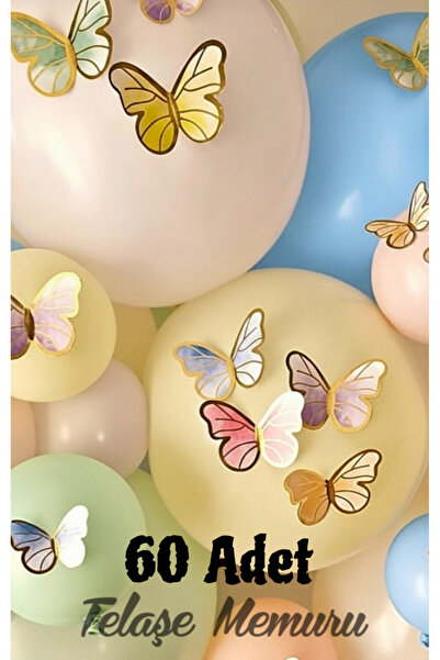 telaşe memuru 60'lı Kelebek Parti Süsü - Kelebek Pasta Süsü - Kelebek Doğum Günü Parti Süsü - Kelebek Süs Kelebek