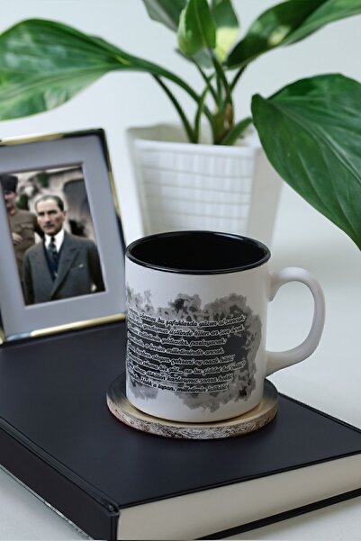 Keramika Atatürk Istiklal Anthem Mug - Special Tin, 10 Cm