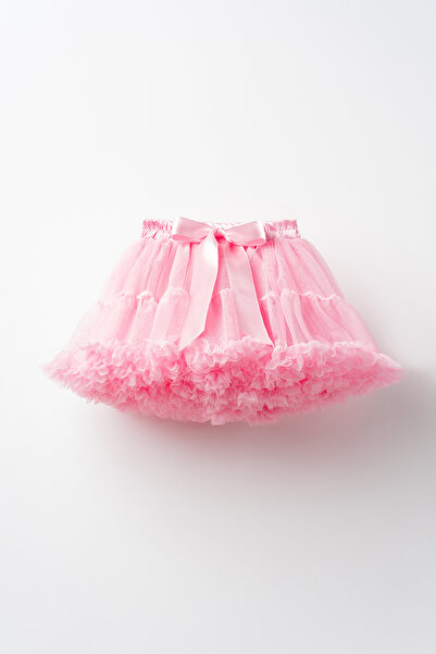 Banamio Rio Bow Detailed Lined Fluffy Carnival Tutu Skirt (Candy PINK)