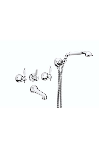 GS Rubinetterie خلاط دش حمام مخفي 1708C، مثبت على الحائط، مع صنبور وخرطوم، أب...