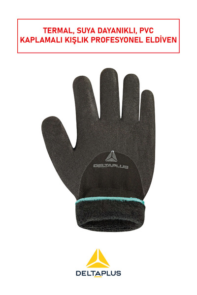 Delta Plus Vv750 Cold Weather Work Gloves | -30 ° C Thermal Protection, Pvc Coating, Anti-Slip Surface Gloves