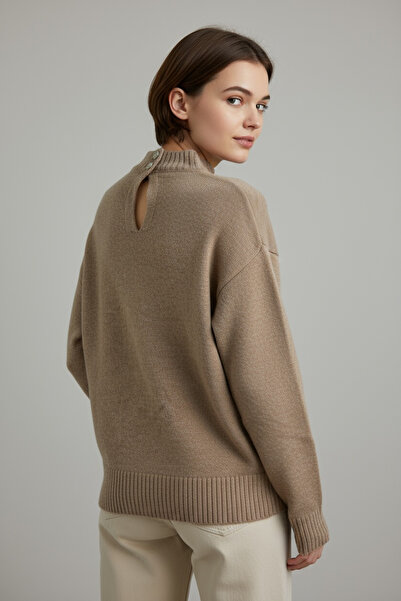 NEWCO Perle STONE Detaliat Tricotat Model de tricotaj casual Pulover Gâtul rotund Potrivire confortabilă Model șic de zi cu zi