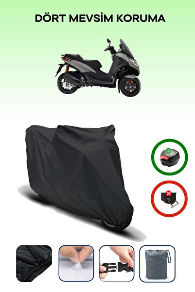 Breen حقيبة خلفية سوداء متوافقة مع ماركة Piaggio MP3 300 للدراجات النارية