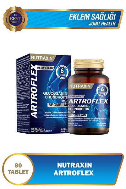 Nutraxin Artroflex 90 قرصًا - الجلوكوزامين، MSM، الكوندرويتين، البروميلين ومخ...