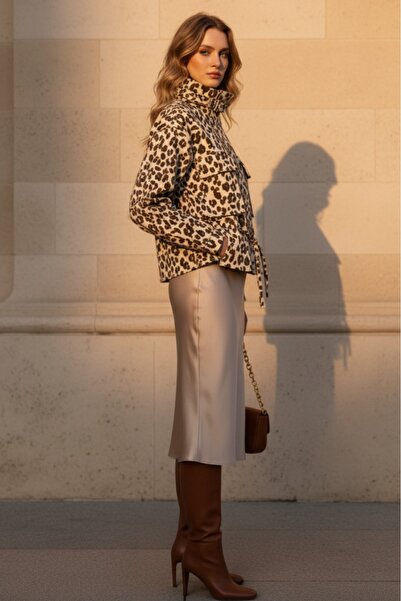 ESB Design Women's Leopard Pocket Seasonal Style Jacket