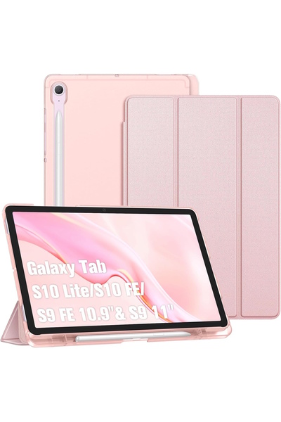 m.tk moveteck Galaxy Tab S9 Fe/S10 Fe/S10 Lite 10.9 inç Uyumlu Kılıf Flip Cover S Pen Kalem Bölmeli Pc Smart Case