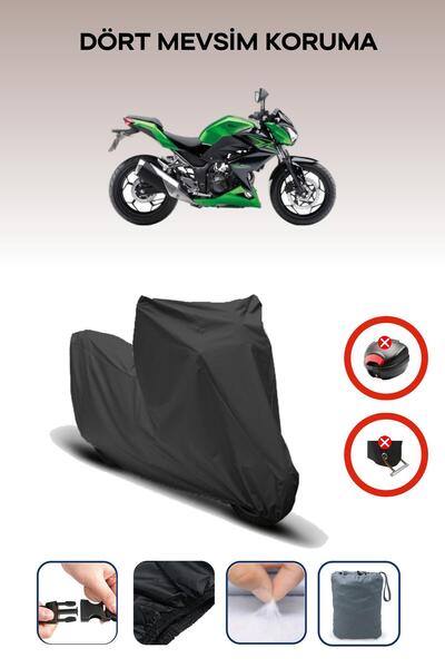 Breen حقيبة خلفية من القماش المشمع للدراجات النارية باللون الأسود Kawasaki Z ...