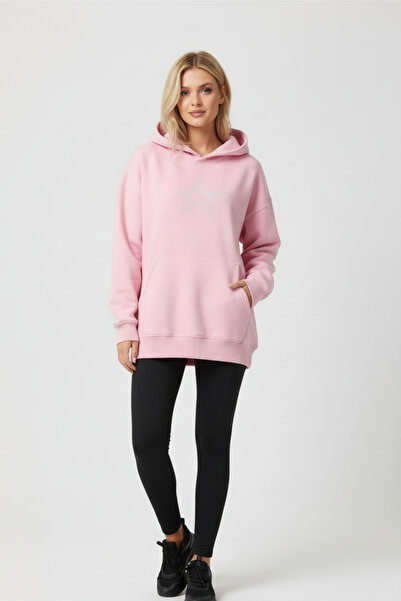 UNCİA OUTDOORS Unisex Oversize Hooded Star Printed