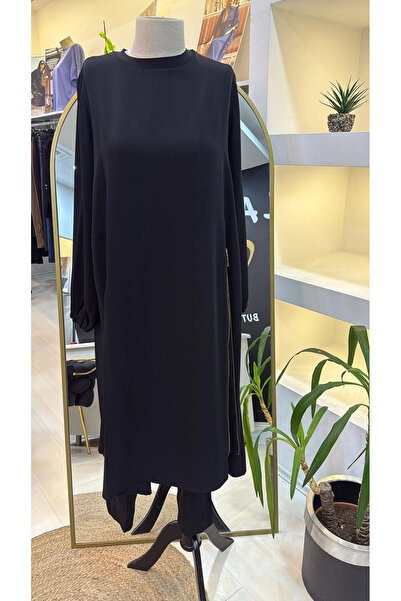 MissWhence Embroidery Detailed Tunic Set 38028 Black