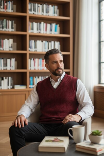 Kamalı Bordo Erkek V Yaka Triko Örgü Tüylenmez Süveter Regular Fit Saç Örgü Desenli